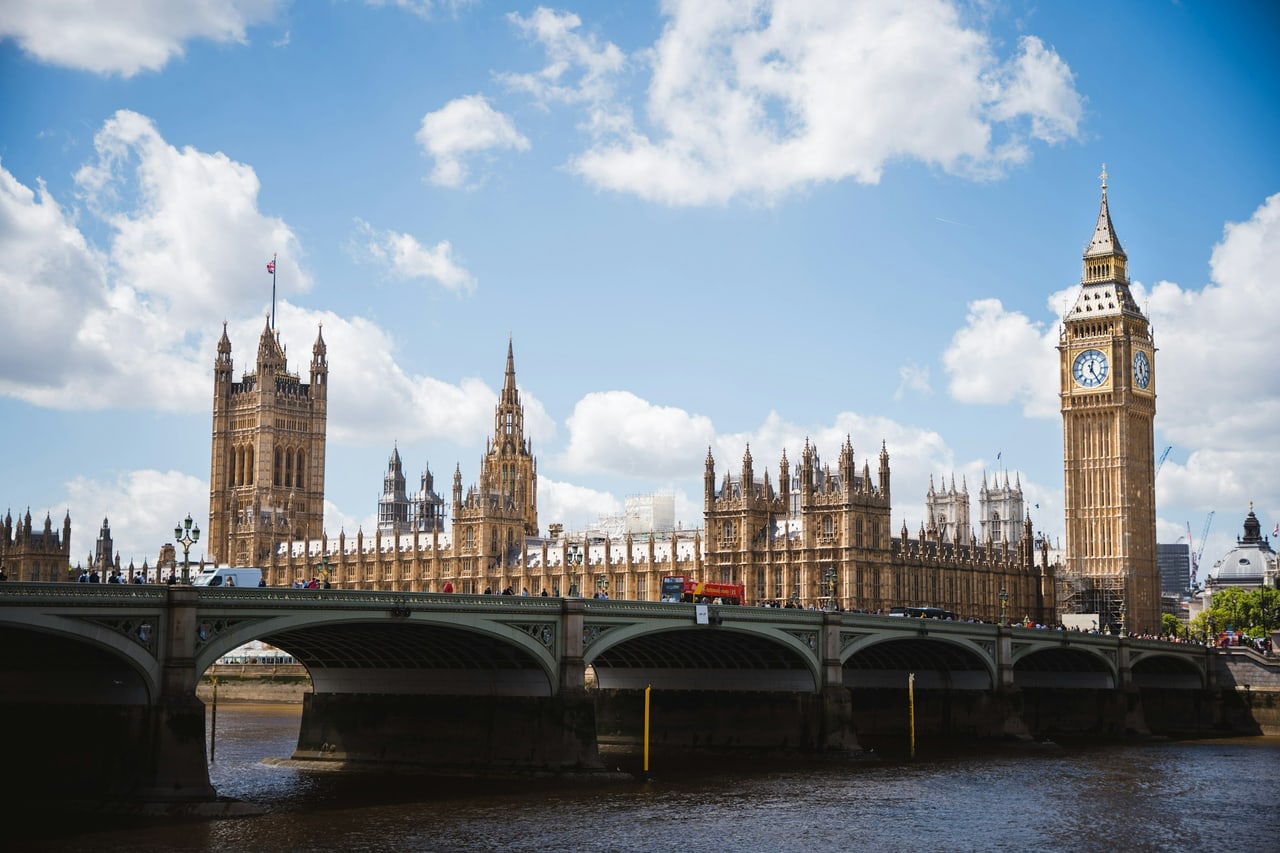 The Elizabeth Tower and the Houses of Parliament in Westminster